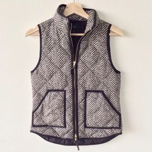 J. Crew Herringbone Puffer vest